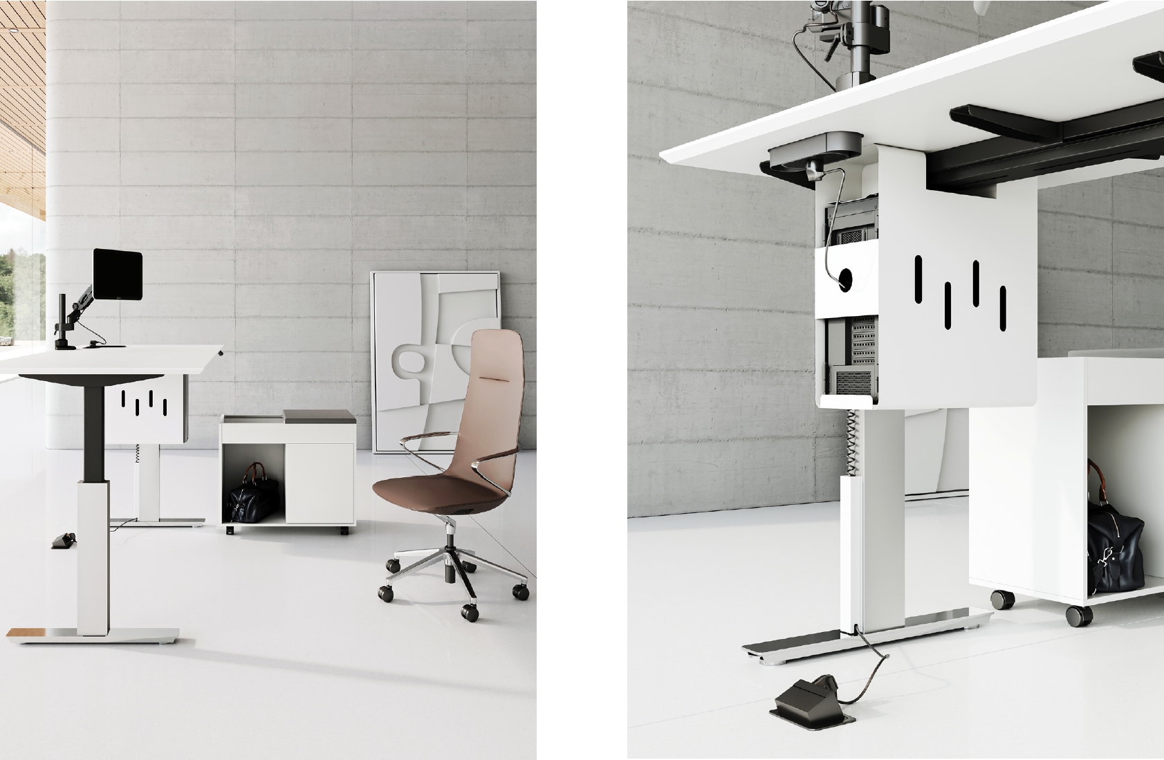 電動升降辦公桌班臺升降會議桌智能辦公家具